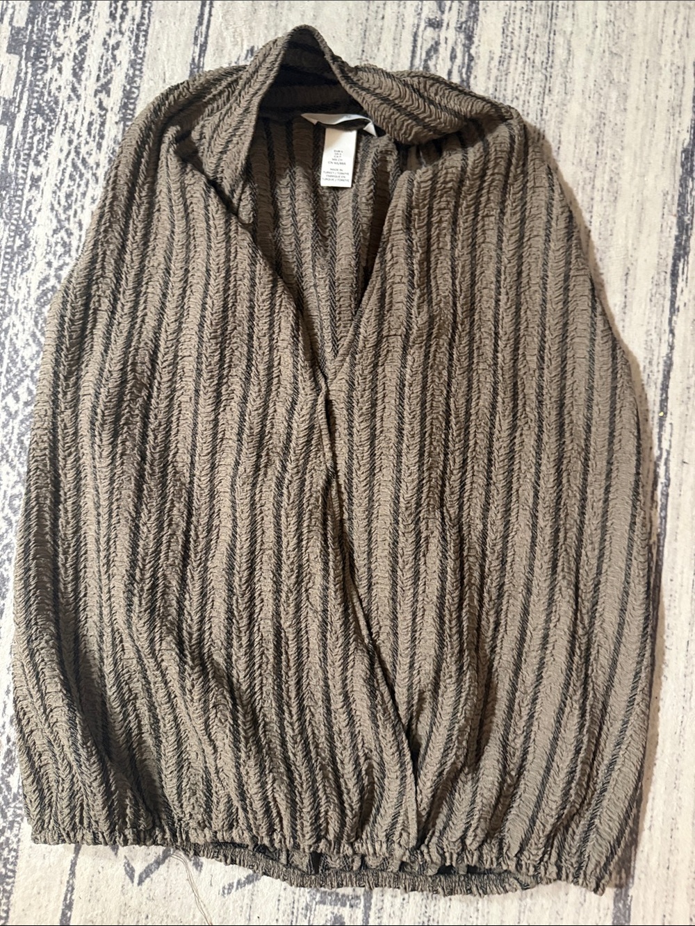 H&M Taupe Ribbed Hooded Knit Tank